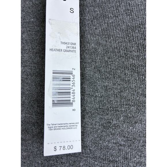 Nwt Tahari Sz Sm Mock Neck Dk Gray Rayon Nylon LS Capsule Career Profess Sweater - Picture 2 of 11
